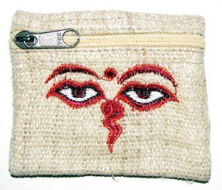 buddhas eye hemp coin purse 4 4 x 3 5 wicca rune bag