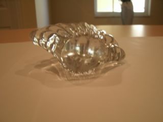 Vintage Clear Glass Clam Shell Paperweight