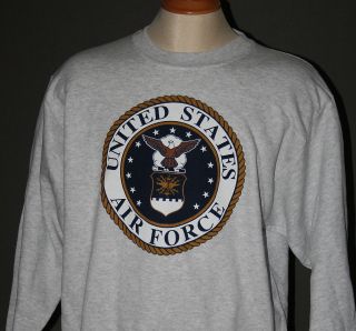 us air force sweatshirt insignia ash grey heather new