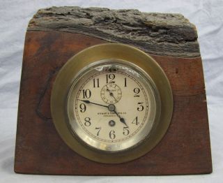 Antique Stewart Clark Wood Mounted Mantle Clock
