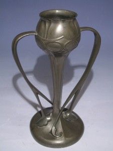   Arts Crafts Tudric Art Nouveau Archibald Knox Pewter Tulip Vase