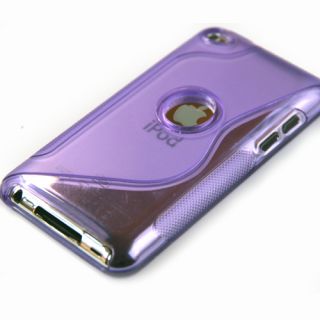 TPU Soft Case Cover Skin for Apple iPod Touch 4 4G 4th Gen in Purple s 