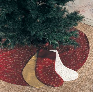 Ari Embroidery Elegant Burgundy Holiday Christmas Tree Skirt 52 Rd One 