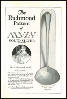 1920s Vintage Ad for Alvin Silverware Richmond Pattern