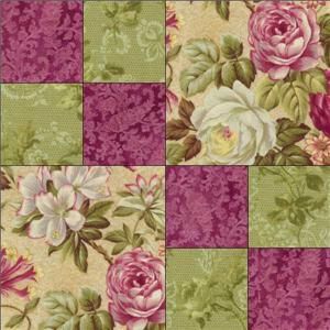RJR Arabella Rose Floral Raspberry Mauve Green Fabric Pre Cut Quilt 