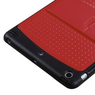 Apple iPad Mini Case   Red Black Hybrid Hard Faceplate/Skin Cover with 