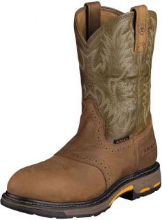 Ariat 1191 Workhog Pull on Work Boot Aged Bark Army Green