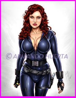 Armando Huerta Big 13x19 Print Sexy Black Widow Iron Man 2 Scarlett 