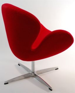 Arne Jacobson Swan Chair In Red Fabric Brand NEW