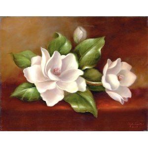 Acrylic Paint Art Kit on Canvas Magnolias Flowers