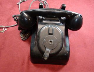 Vintage Bakelite Leich 901 Hand Crank Magneto Desk Phone Telephone