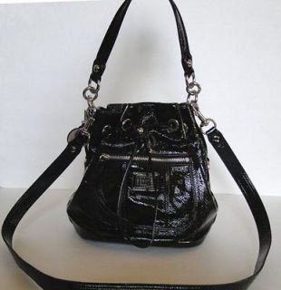 Coach POPPY Black Cinch Tote in patent leather w/handles /pre owned