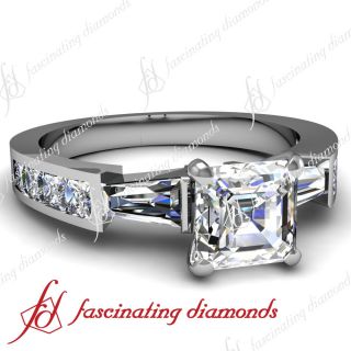 20 Ct Asscher Cut Diamond Engagement Ring 14k White Gold Cut Very 
