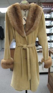 80 Off Audrey Talbot Suede Shearling Leather Coat Sz XL