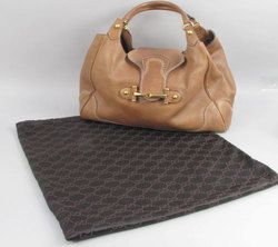 Gucci Brown Leather Horsebit Hobo Handbag Bag