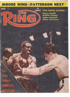 THE RING BOXING MAGAZINE AUGUST 1961 ARCHIE MOORE WINS TITLE