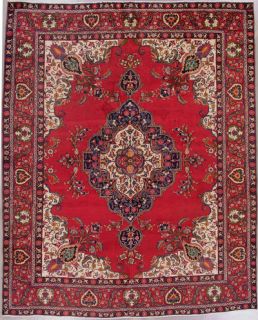 10x12 Red Antique Persian Tabriz Oriental Hand Knotted Wool Area Rug 