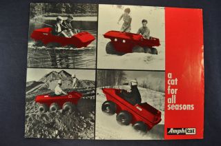 1969 1970 Amphicat All Terrain Vehicle Sales Brochure Folder Nice 