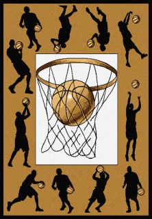 Basketball Hoop Player Area Rug 5x7 Sports Play Carpet Actual 4 9 x 