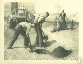 grant wood wpa 1939 print tree planting group time left