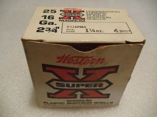 vintage Winchester Western Super X shotgun box 16 Gauge 4 shot