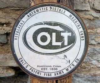 Colt Guns Logo Ad Firearms Metal Sign Retro Basement Garage Man Cave 
