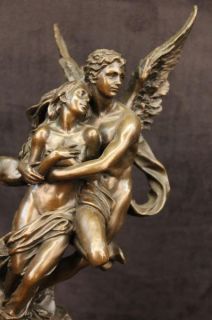 Bronze Marble Statue Cupid Psyche Eros Aphrodite Venus Winged Lovers 