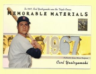 2002 Topps Tribute Game Used Jersey Carl Yastrzemski Boston Red Sox
