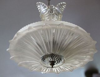 Fabulous Sunflower Crystal Art Deco Chandelier