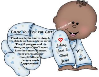   Baby Shower Invitation or Thank You Cards Shaped Like Baby