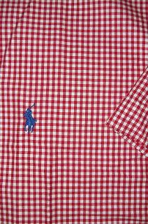 NWT POLO RALPH LAUREN RED WHITE GINGHAM PLAID CLASSIC FIT SS SHIRT 3XB 