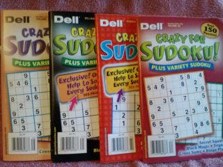 Dell Sudoku Puzzle Books   Crazy for Sudoku (3 are + Variety) 2011 
