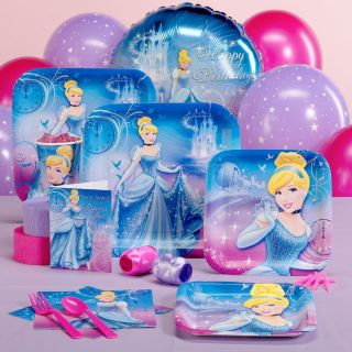 DISNEY CINDERELLA SPARKLE PARTYWARE PARTY SUPPLIES PACK SET FOR 16