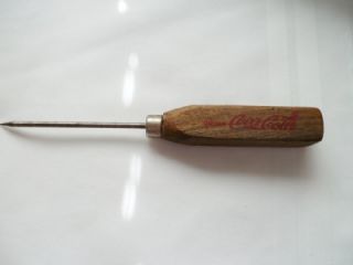   Cola Chrome Ice Pick with Wood Handle Ice Chopper Bar Gadget