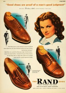   Mens Business Shoes Fashion Barbara Hale Original Advertising
