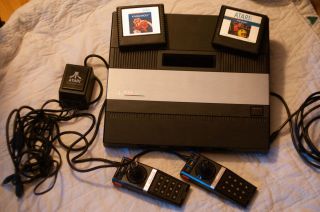 Atari 5200 Console with Controllers and Games Pac Man Kangaroo