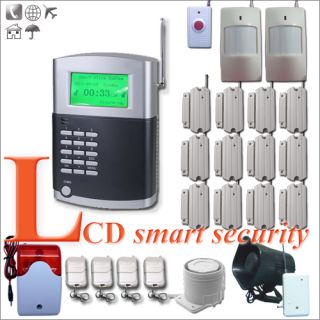    Home Alarm Security System Auto Dialer Siren PIR Sensor Keyfobs LCD