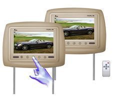 New TView Universal 7 Beige Tan Headrest Car Monitors