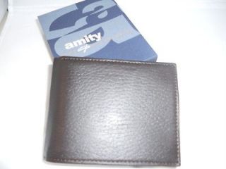 amity oldtimers coin billfold leather wallet brown