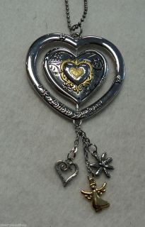   Heart Angel Spinner Spinning Car Mirror Charm Jewelry Rearview