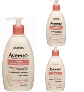 Lot 3 Aveeno Active Naturals Creamy Moisturizing Oil 12 FL OZ