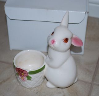 Vintage 1980 Avon Bunny Rabbit Candle Holder Figurine