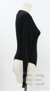 Azzedine ALAIA Black Wool Long Sleeve Bodysuit Size S