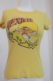 Junk Food Juniors MEDIUM Speedy Gonzales Welcome To Mexico Yellow SS T 