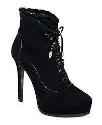 NIB Guess Giorgi Black Suede Bootie Boot Ruffled Ankle size 5M 