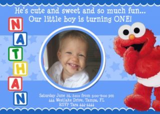 Sesame Street Baby Babies Custom Photo Birthday Invitations