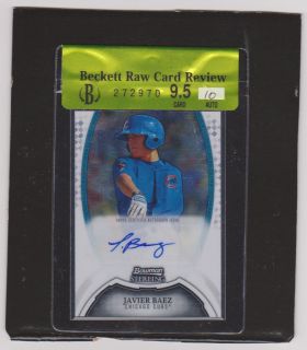 Javier Baez 2011 Bowman Sterling RC Rookie Auto BGS 9 5 Raw Review 