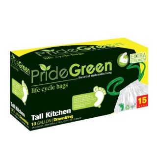 Trash Bags 13 Gallon White Draw String Biodegradable 15 Count 
