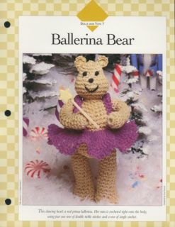 this item contains craft patterns only ballerina teddy bear for