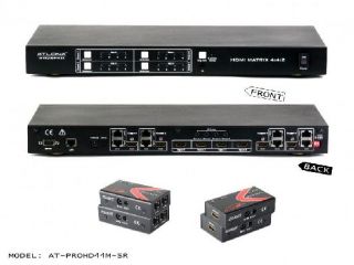 Atlona at PROHD44M SR 4x4 HDMI Matrix Switch 4 CAT5 Receivers 3D HDCP 